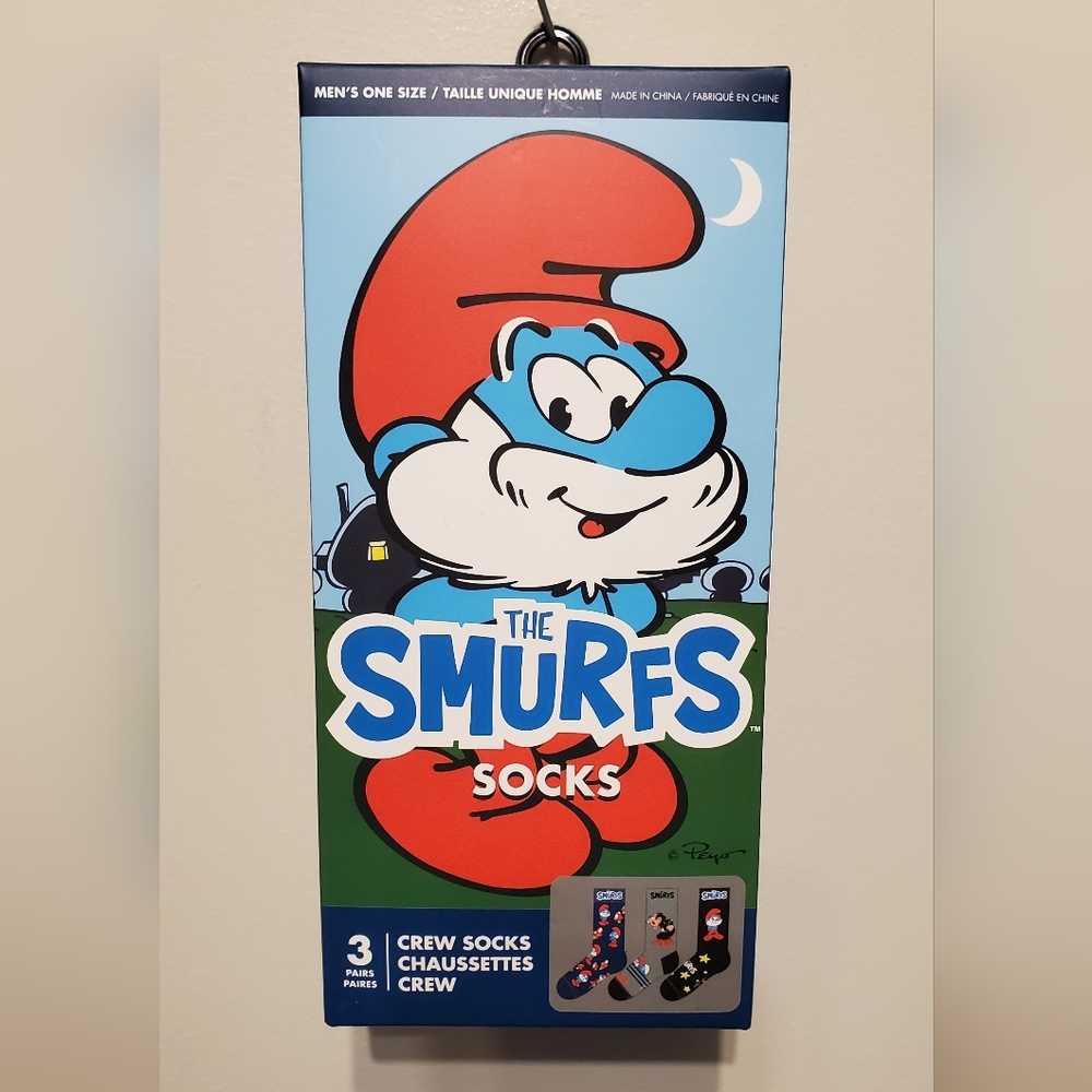 NIB - The Smurfs 3 Pairs Graphic Crew Socks
